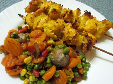 tandoori  rablóhús zöldségkörettel receptje