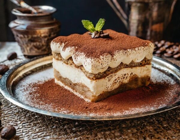 autentikus tiramisu tányéron